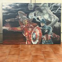 Quadro olio su tela marvel
