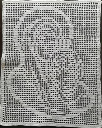 Quadretto pizzo filet Madonna con Bambino