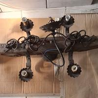 lampadario in legno 