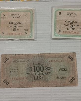 3 banconote occupazione americana