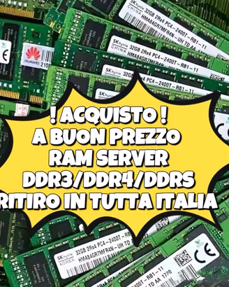 Aquisto RAM Server ECC DDR3/DDR4/DDR5 16/32/64GB