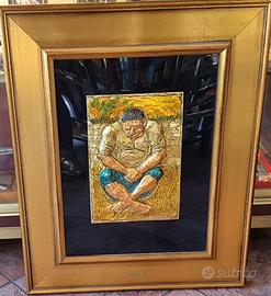 Quadro bassorilievo Migneco