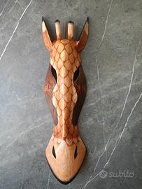 maschera etno artistica in legno, Giraffa
