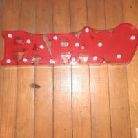Lampada a led scritta "Papà"- "Mamma"