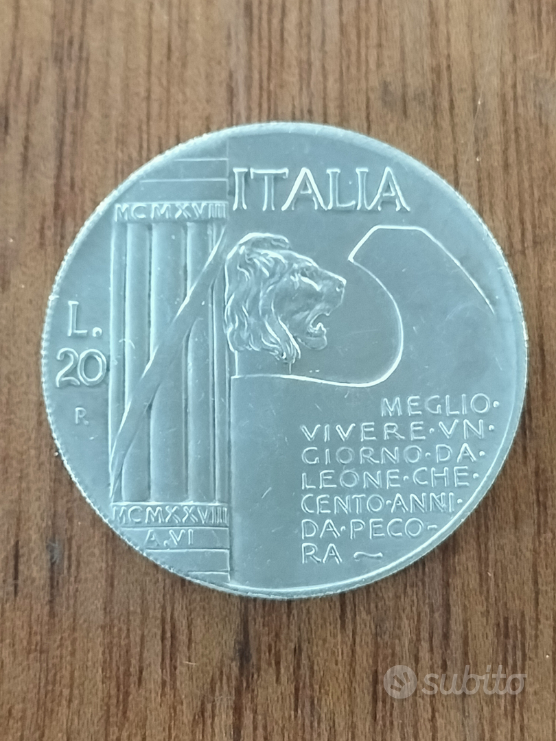 20 lire Mussolini Collezionismo In vendita a Bologna