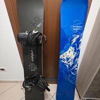 Tavola snowboard Salomon 154 con attacchi Drake