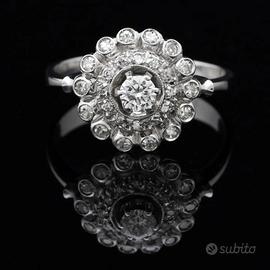 ANELLO VINTAGE IN ORO BIANCO 18 KT 750 BRILLANTI