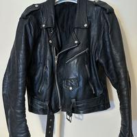 Chiodo biker in pelle originale anni '80 taglia 48