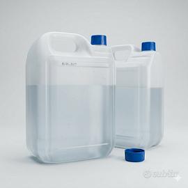 5 Taniche 5L in HDPE Bianco con Tappo di Sicurezza