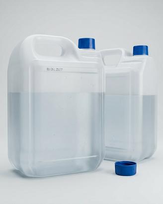 5 Taniche 5L in HDPE Bianco con Tappo di Sicurezza