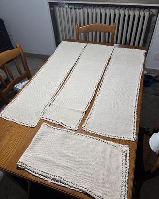 Set 4 Runner Artigianali in Puro Cotone