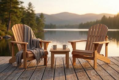 SEDIE ADIRONDACK ARTIGIANALI + Tavolino