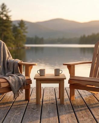 SEDIE ADIRONDACK ARTIGIANALI + Tavolino