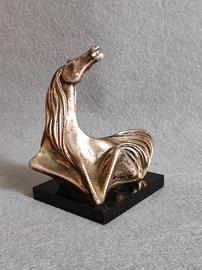 statua di cavallo in silver plate 