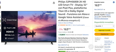 Philips 32PHS6000 2K HD LED Smart TV - Display 32’