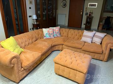 Divano angolare modello Cester in alcantara