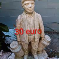 Statua da giardino vintage in pietra - Il Lattaio