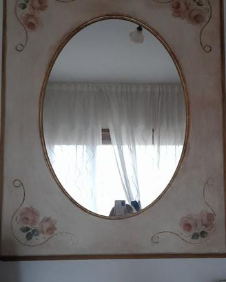 Specchio 100x80 in foglia oro dipinto a mano