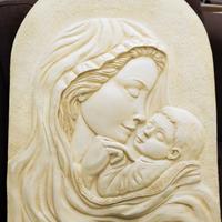 quadro scultura Madonna con bambino 