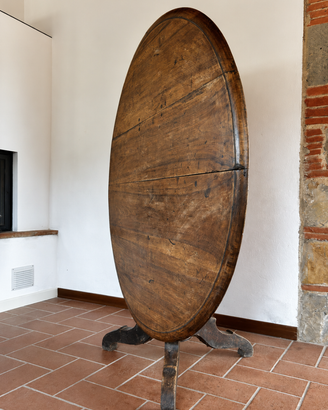 Tavolo a vela in legno dell'Ottocento(diam.130 cm)
