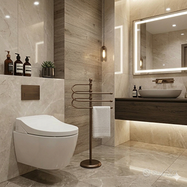 Piantana da Bagno in Bronzo con 3 Aste Girevoli