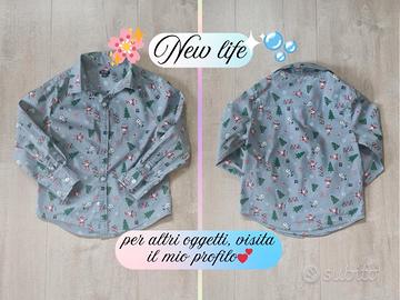 Camicia a maniche lunghe fantasia natalizia