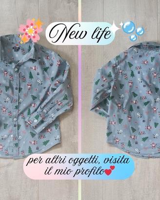 Camicia a maniche lunghe fantasia natalizia