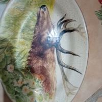 piatto ovale dipinto a mano 