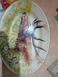 piatto ovale dipinto a mano 