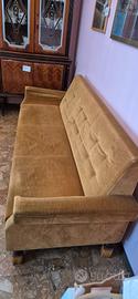 Divano vintage a 3 posti, con letto a scomparsa