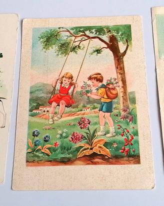 Cartoline D'auguri Vintage Anni 50 Nuove 