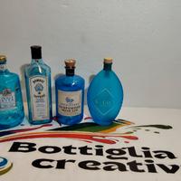 SET GIN AZZURRO 4 BOTTIGLIE VUOTE 