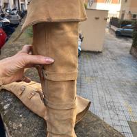 Stivali sopra il ginocchio in pelle vera