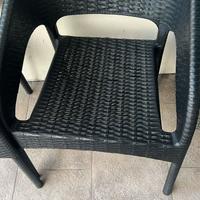 SEDIA DA ESTERNO CON BRACCIOLI EFFETTO RATTAN