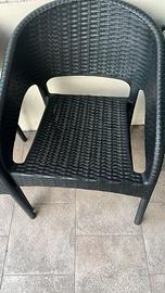 SEDIA DA ESTERNO CON BRACCIOLI EFFETTO RATTAN