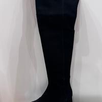 Stivali camoscio nero sopra il ginocchio NUOVI