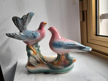 Statuetta Vintage Ceramica Tortorelle Anni 50/60