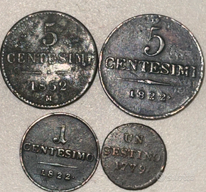 Set 4 Monete Antiche Italia