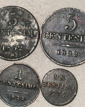Set 4 Monete Antiche Italia