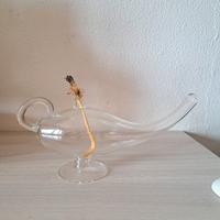 Lampada a spirito in vetro con stoppino