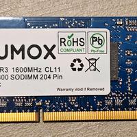 RAM QUMOX 4GB DDR3 1600MHz PC3-12800 - SO-DIMM
