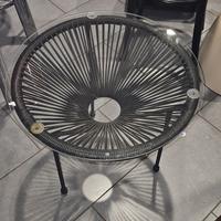 tavolino da caffè in filo di plastica vintage 