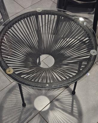 tavolino da caffè in filo di plastica vintage 
