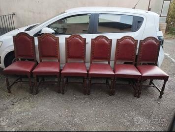 6 sedie in pelle anni 60