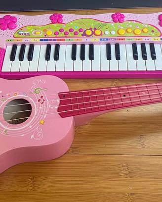 Set musicale ukulele rosa  tastiera Bontempi 
