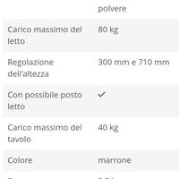 Tavolo elevabile per camper