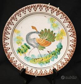 Antico piatto decorativo – Grottaglie ? Pavone (1)