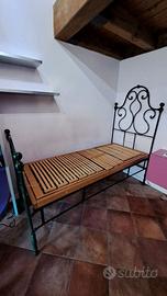 Letto alto in ferro battuto + doghe regolabili