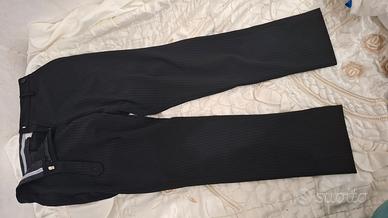 pantalone rigato nero 