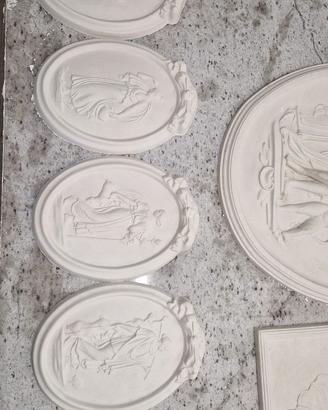 elementi ornamentali quadri in gesso 4 stagioni